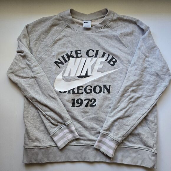 Nike Club Sweatshirt Large Gray Oregon 1972 Pullover Jumper - Picture 4 of 4